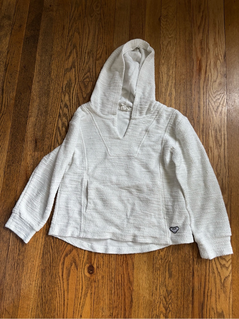 Cozy White Hooded Girls' Sweater